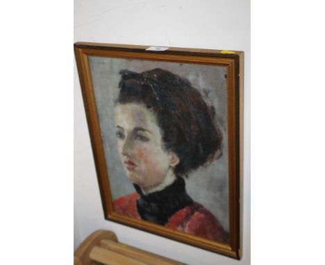 A FRAMED PORTRAIT STUDY OF A LADY 