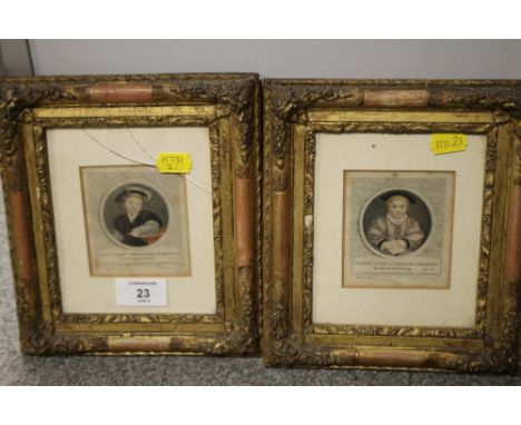 A PAIR OF MINIATURE PORTRAIT PRINTS DEPICTING SONS OF THE DUKE OF SUFFOLK 