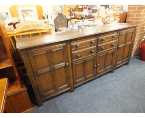 A LARGE ERCOL STYLE SIDEBOARD W 214 CM