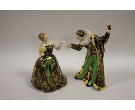 A PAIR OF THE LAST WALTZ CERAMIC FIGURES BY PLANT TUSCAN CHINA S/D