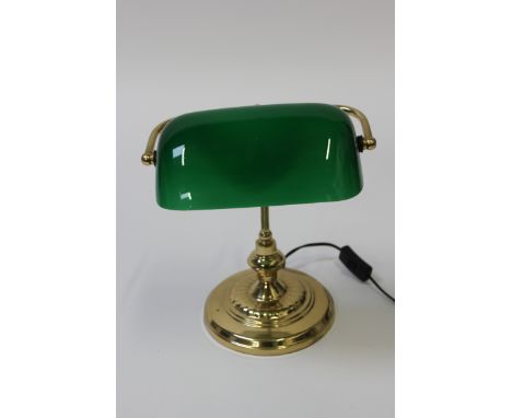 A 20th century brass bankers lamp 