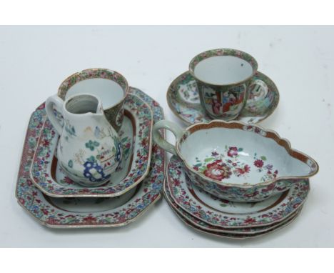 A collection of Chinese export ceramic, along with later Cantonese items