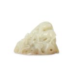 A CHINESE WHITE JADE 'LONGEVITY' BOLDER.