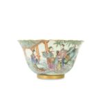A CHINESE FAMILLE ROSE 'IMMORTALS' BOWL.