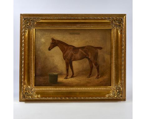 Arthur Louis Townshend (act. 1880-1912), oil on canvas, portrait of the Chestnut racehorse, Gambler, signed and dated 1899, w