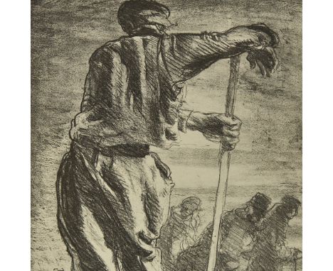 Sir Frank Brangwyn, lithograph, the workers, 1906, image 12" x 10", framedSlight paper discolouration, generally good 
