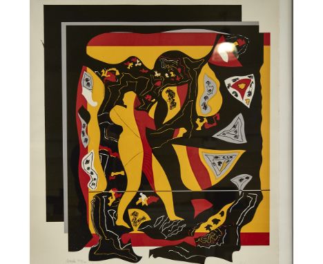 Jens Johannessen, original lithograph, abstract, signed in pencil and numbered from an edition of 500, image 20" x 27", frame