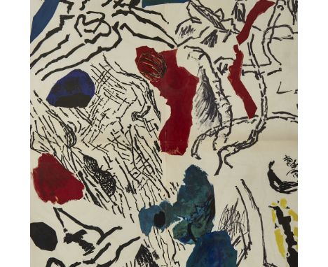 Jean Bazaine (French), lithograph, abstract, 1953, insert for Derrier Le Miroir, image 22" x 29", framedOriginal quarter fold
