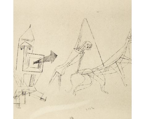 Paul Klee, surrealist lithograph, 6" x 8", mounted Good condition.&nbsp;&nbsp;There is no additional provenance with this pic