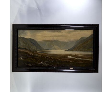 George Melvin Rennie, oil on canvas, stags in Highland landscape, signed, 16" x 32", framedVery good condition, no canvas dam