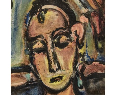 Georges Rouault, lithograph, Face, published 1939 for Verve, image 14" x 10", framedGood condition 