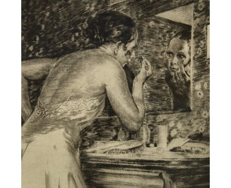 James Grant, etching, the mirror dressing room, signed in pencil, image 7" x 8", framedSlight paper discolouration, a couple 