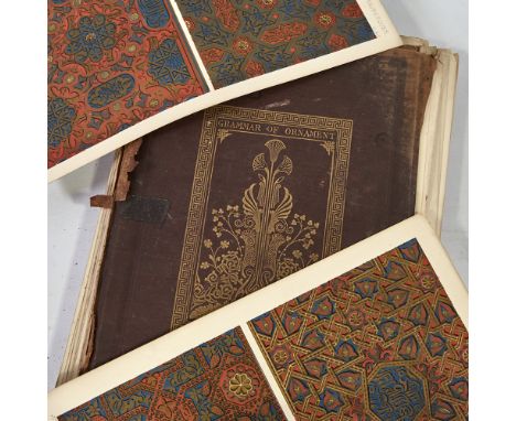 The Grammar of Ornament, by Owen Jones, 1860, containing over 100 lithograph plates.&nbsp;The binding has perished and all pa