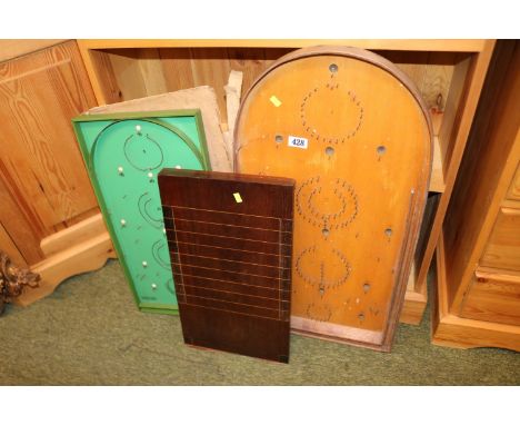 Shove H'appeny board and 2 Bagatelle boards 