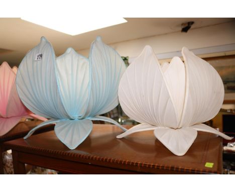 Collection of 4 Chinese Lotus flower shaped lamp shades