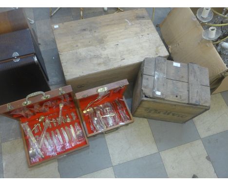 A piano accordion, a/f, a Britvic advertising crate and two others 