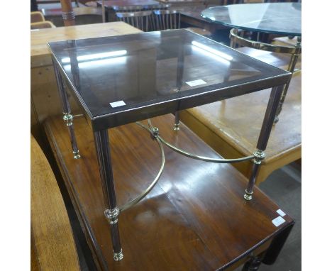 An Italian brass and glass topped occasional table 