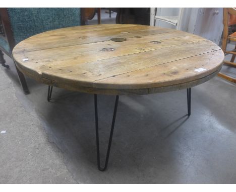 An industrial style coffee table 