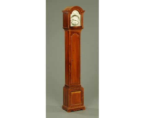 A mahogany cased grandmother clock, the movement marked "Whytock Dundee", three-train spring driven, with long trunk door ben