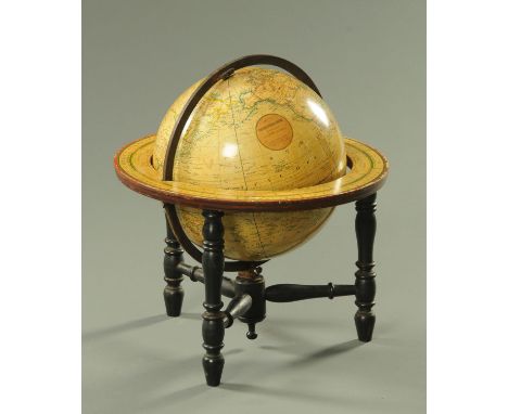 A Smith's tabletop terrestrial globe, 19th century, showing all the most recent discoveries, George Philip and Son Ltd, The L