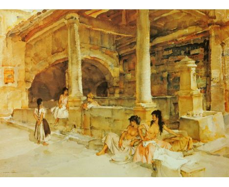 Sir William Russell Flint, "Gossip St. Jeannet", Limited Edition print 311/850.  Image size 48 cm x 66 cm.