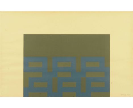 Robyn Denny, signed "Denny '66", screen print 71/75.   50 cm x 77 cm, framed (see illustration).  ARR CONDITION REPORT: The p