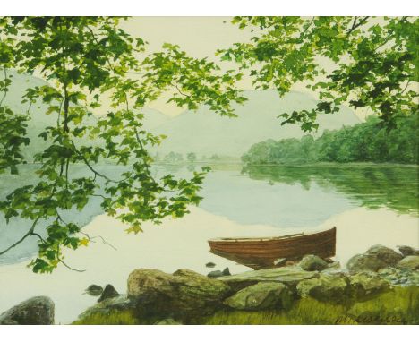 Jill M Aldersley (British 1943-2007), "Summer Evening, Buttermere", signed and further signed and titled on mount, watercolou