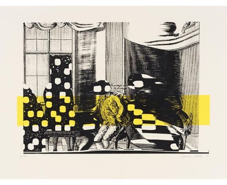Sigmar Polke    Der dritte Stand. Orig.-Farbserigrafie in Schwarz und Gelb. Signiert, datiert und numeriert. 1995. Auf Schoel