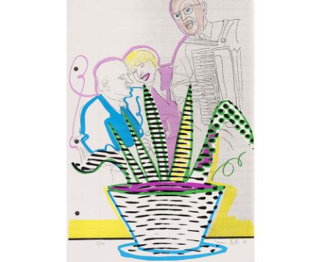 Sigmar Polke    Betriebsfest. Orig.-Farbserigraphie, signiert, datiert und numeriert. 1998. Auf Schoellershammer-Karton. 70 :