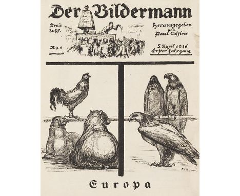 Der Bildermann    Herausgegeben von Paul Cassirer. Jahrgang I, Heft 1-18 (alles Erschienene). Berlin, P. Cassirer 1916. Kompl
