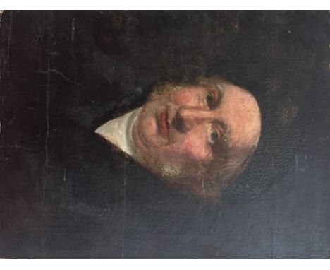 English School (19th century): Portrait of a gentleman, oil on canvas laid on board, unframed, 52 x 39 cm