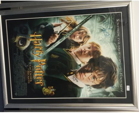A Harry Potter and The Chamber of Secrets film poster, hand-signed by leading cast members and J K Rowling (Certificate of Au