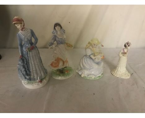 Four modern Coalport Royal Worcester figures