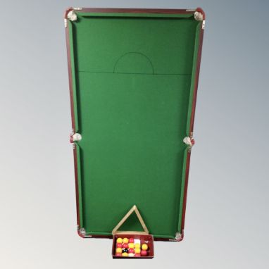 A 6' table top snooker table with triangle and balls 
