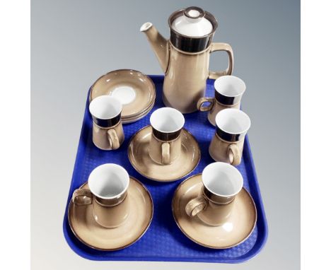 A tray of thirteen piece Denby stoneware coffee service 