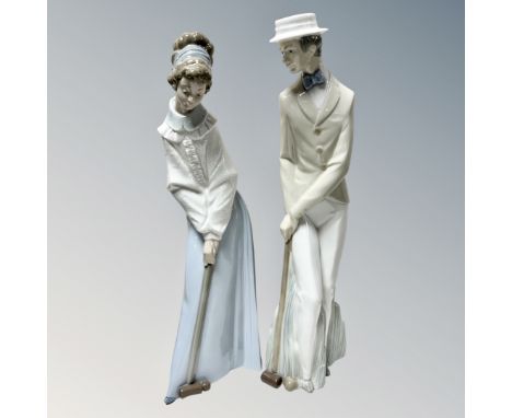 Two Nao figures of Croquet players 