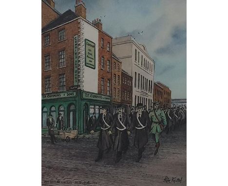 "From Liberty Hall to the GPO", limited edition print, signed, 41.5 X 52.5 cm