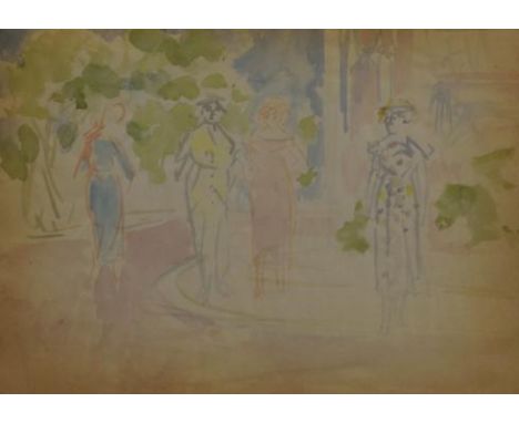 "Sketch Book Paris", 1951, title verso, watercolour, 18 X 25.5 cm