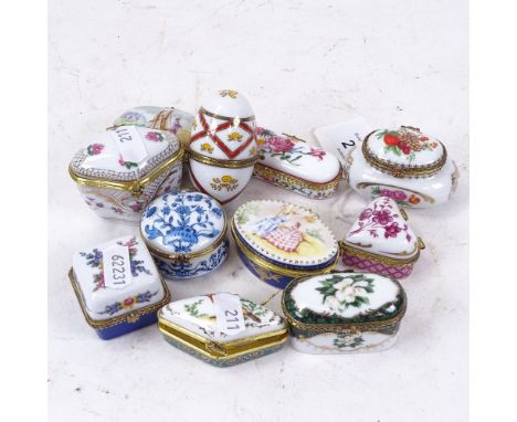 A group of Del Prado miniature ornamental porcelain trinket boxes (11) 
