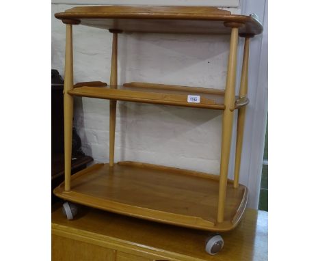 An Ercol elm 3-tier trolley, W72cm, H77cm 