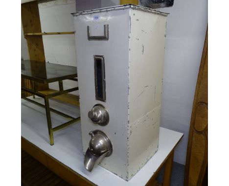 A Vintage painted aluminium coffee grinder 