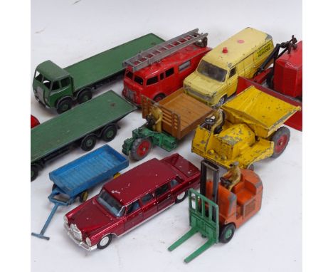 Various Vintage Dinky Toys, including Foden, B Law, Knox, Bulldozer, Fire Engine etc 