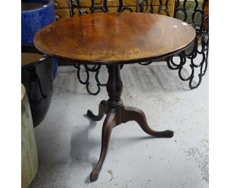 A Georgian mahogany tilt-top table on tripod base, W80cm 