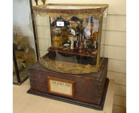 A 19th century handmade hand operated (not automaton)&nbsp;"The Opium Den", with rotating and moving parts, stained wood plin