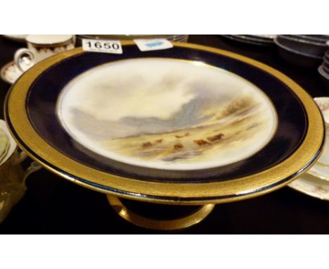 Royal Worcester tazza signed Stinton