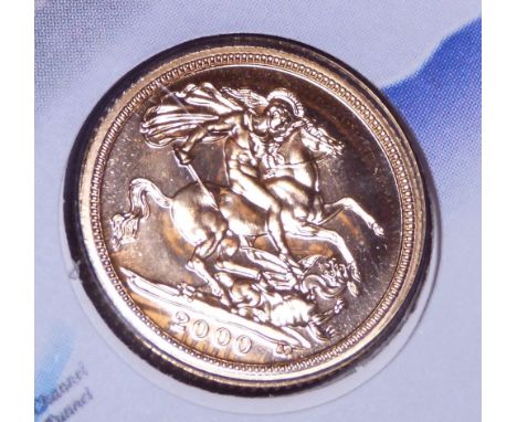 2000 Millenium first day cover with half sovereign 