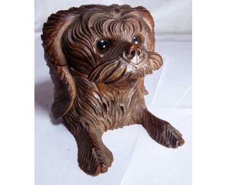 Black Forest table snuff box in the form of a Terrier 