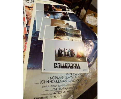Original one fold poster for Rollerball and a set of five lobby cards