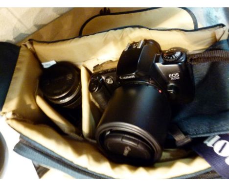 Cased Canon EOS 500 camera