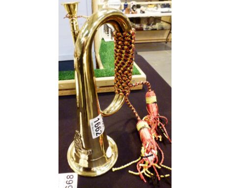 Brass army bugle with tasseling